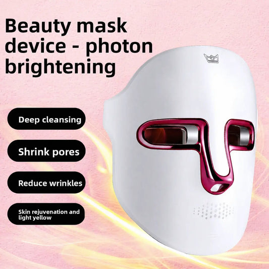Rechargeable LED Photon Therapy Facial Mask 7-Color Light Skin Rejuvenation
