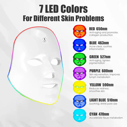 7 Color LED Light Therapy Face Mask