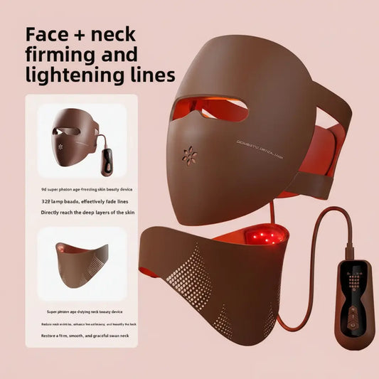 LED Light Therapy Face & Neck Mask – 212 LEDs, 4-Mode Photon Skin Rejuvenation