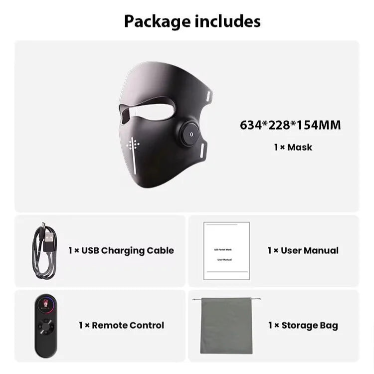 3-Wavelength LED Photon Therapy Facial Mask